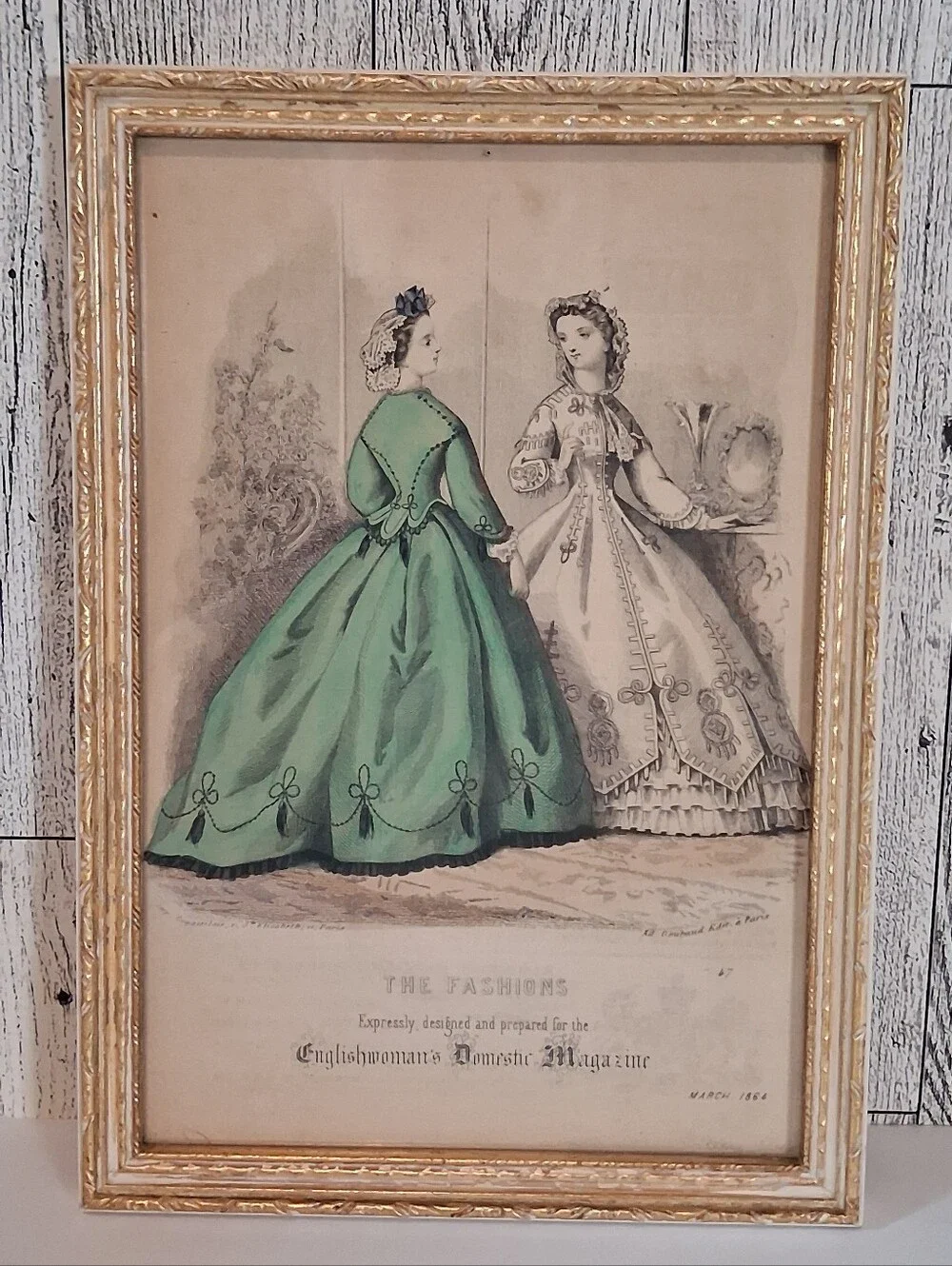 Vintage Framed Fashion Prints From The Englishwoman Domestic Magazine 1864
